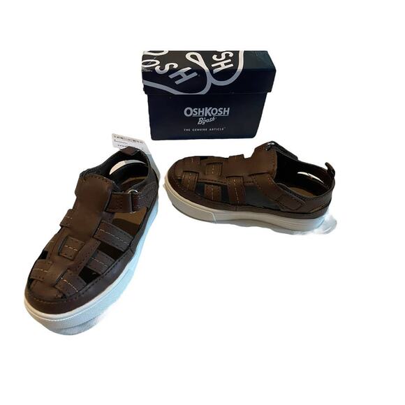 OshKosh Sandals Cilan Brown Toddler Boys  7T   NWT‎ - Picture 1 of 10